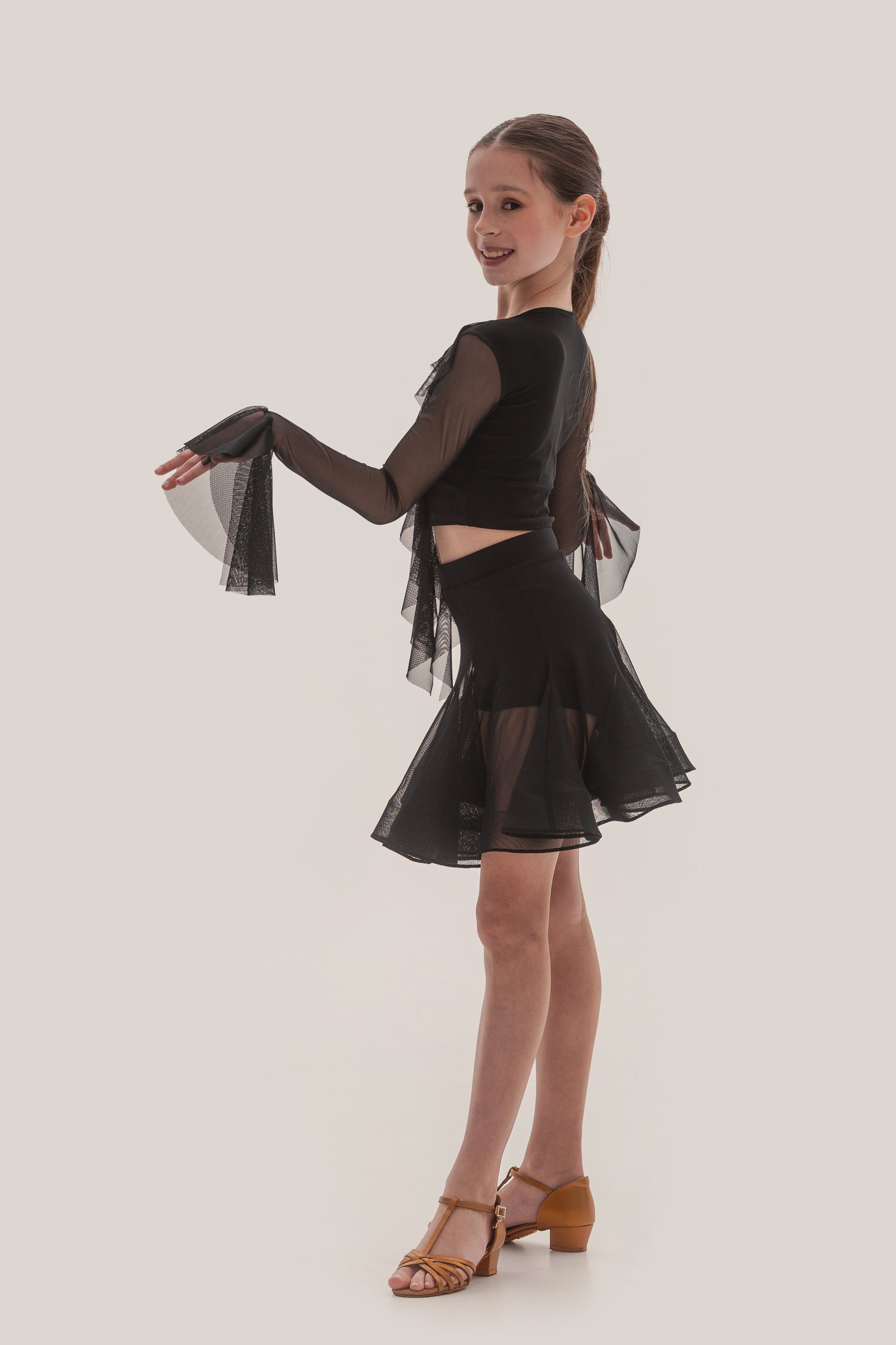 Top z Siateczkowymi Rękawami