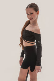 Girls Latin Skirt with Fringed Brush