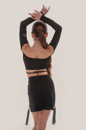 Girls Latin Skirt with Fringed Brush