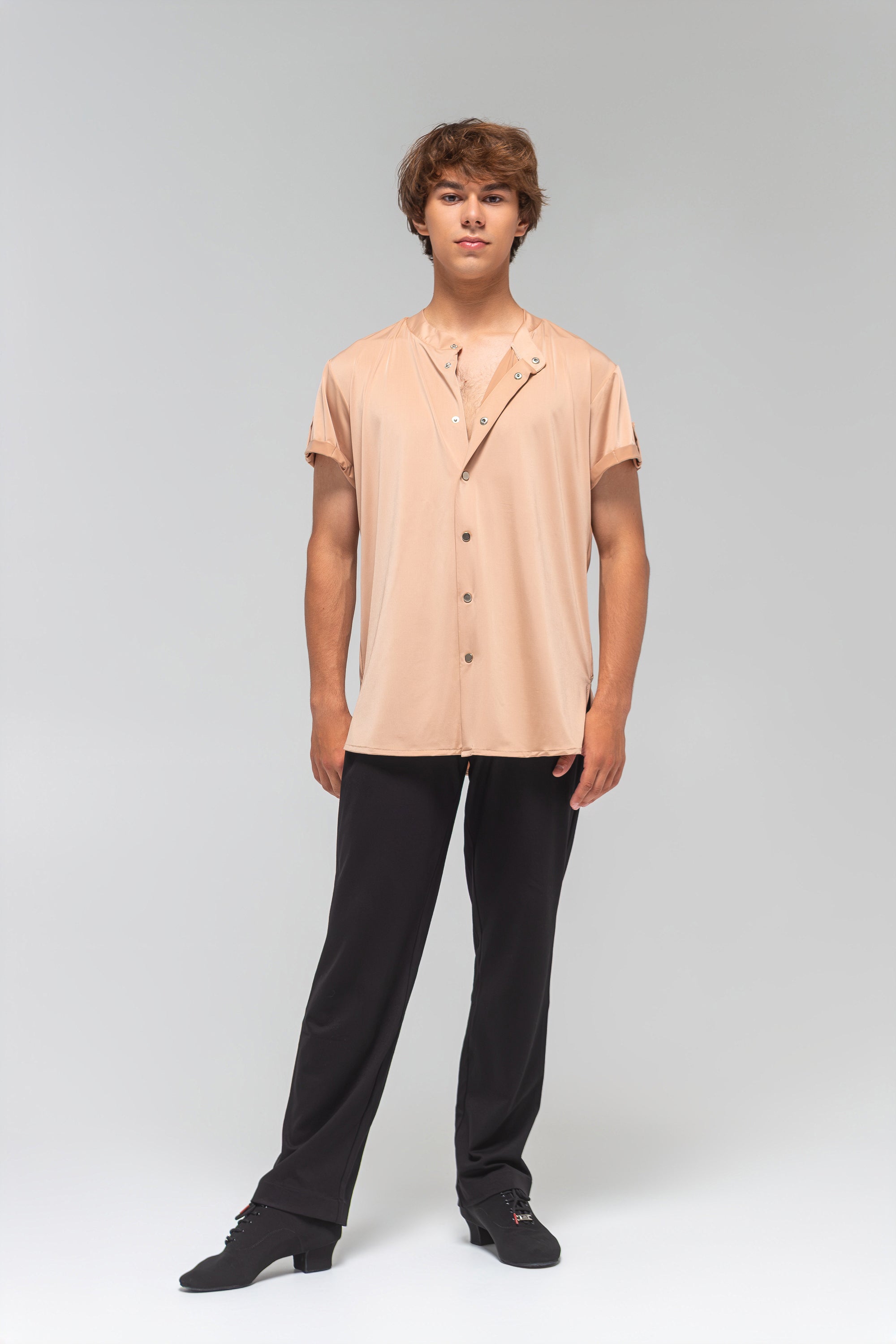 Men's Latin T-Shirt with Snap Buttons