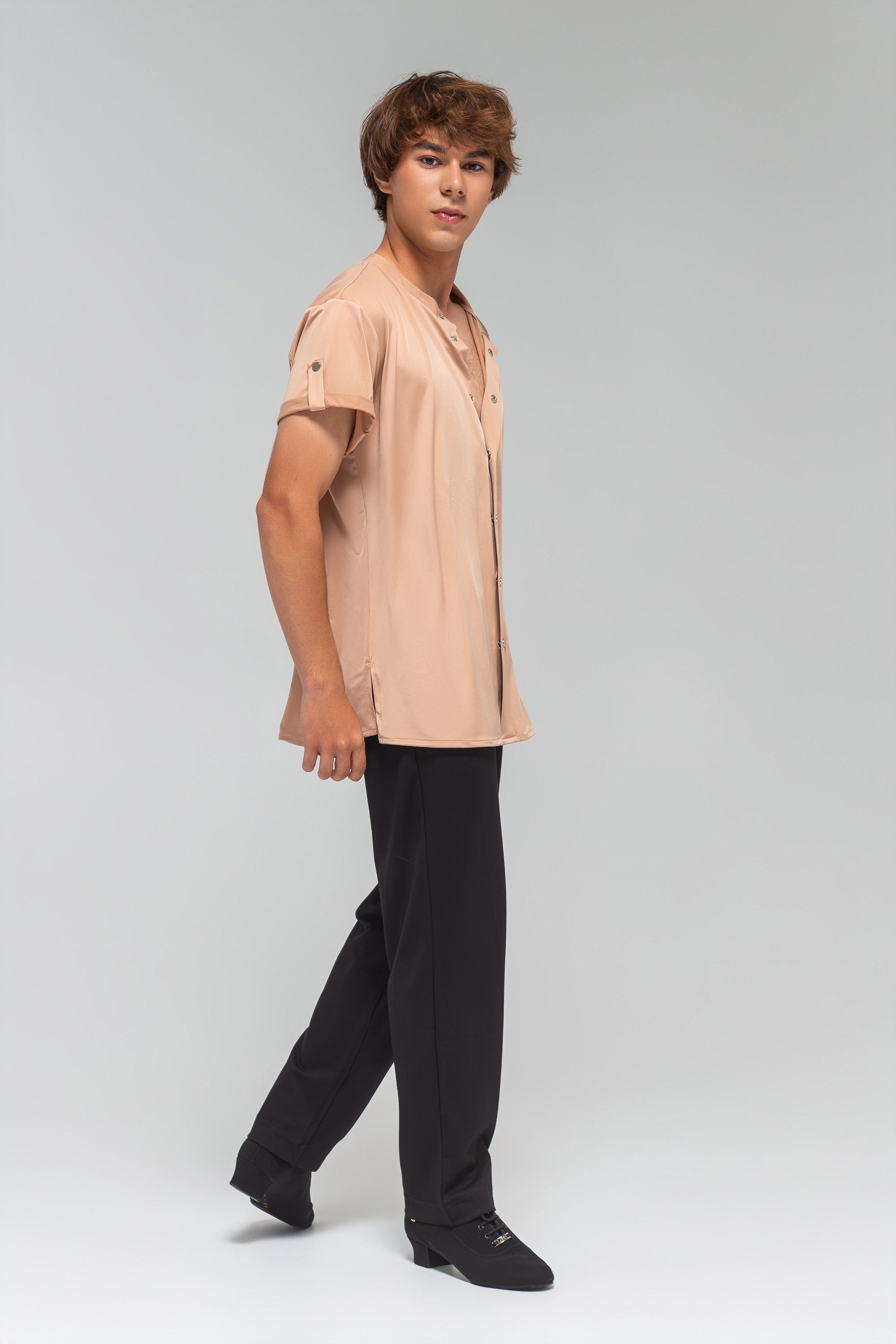Men's Latin T-Shirt with Snap Buttons
