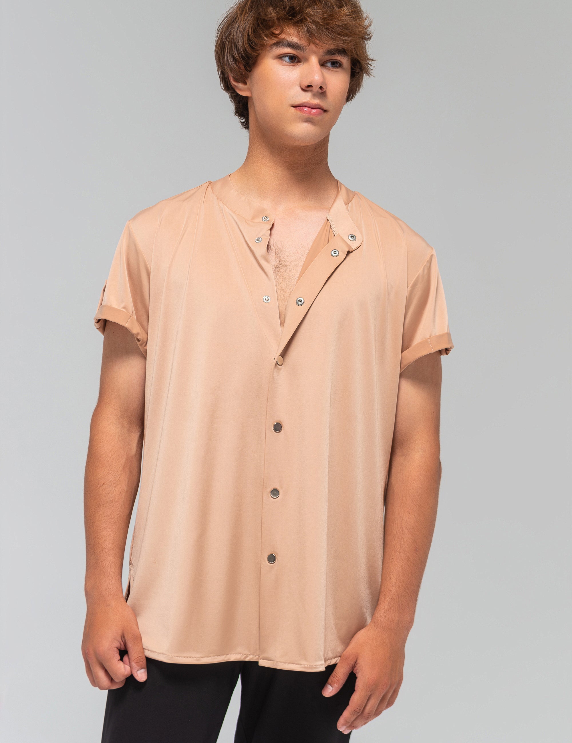 Men's Latin T-Shirt with Snap Buttons
