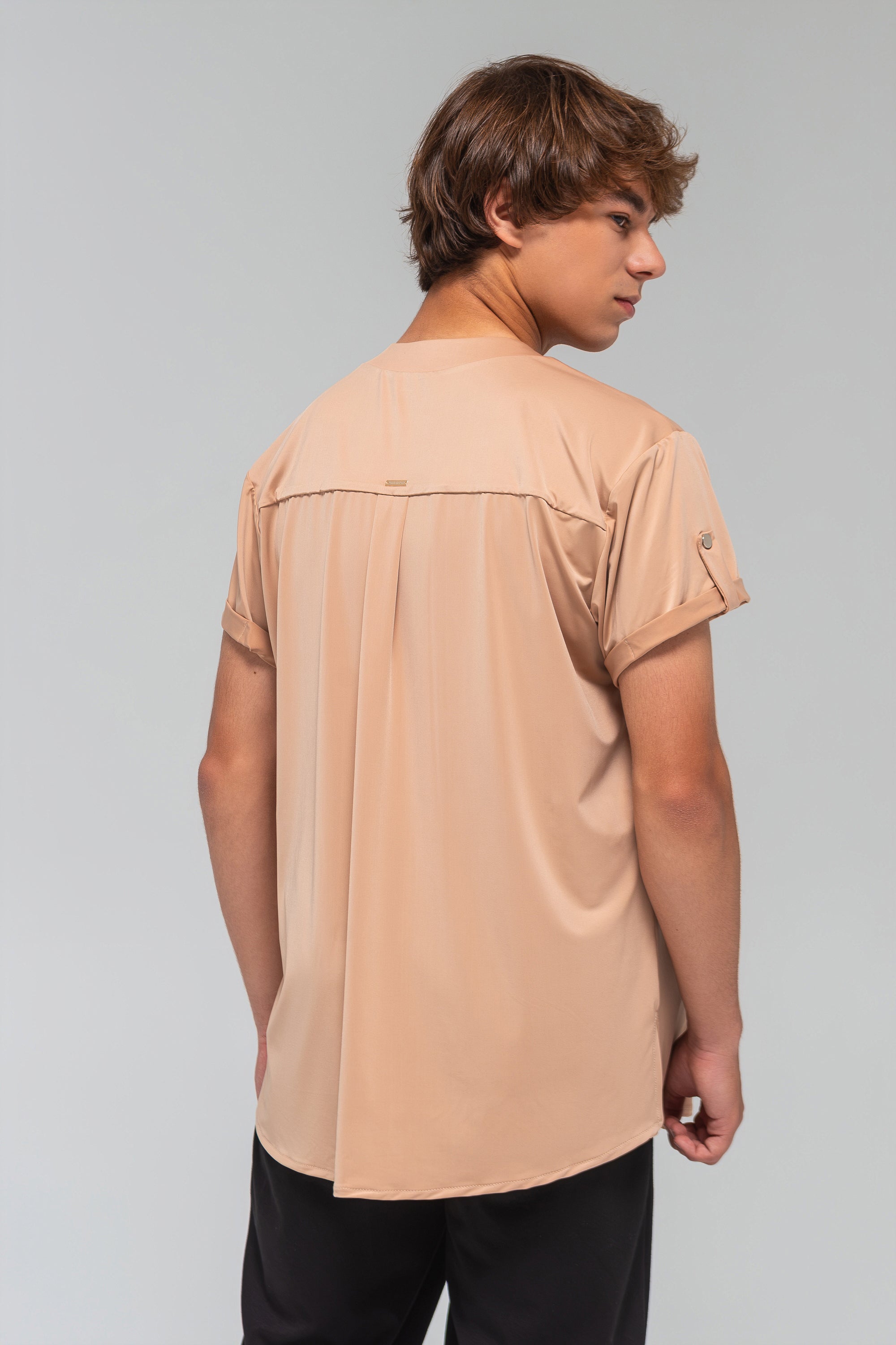 Men's Latin T-Shirt with Snap Buttons