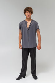 Men's Latin T-Shirt with Snap Buttons