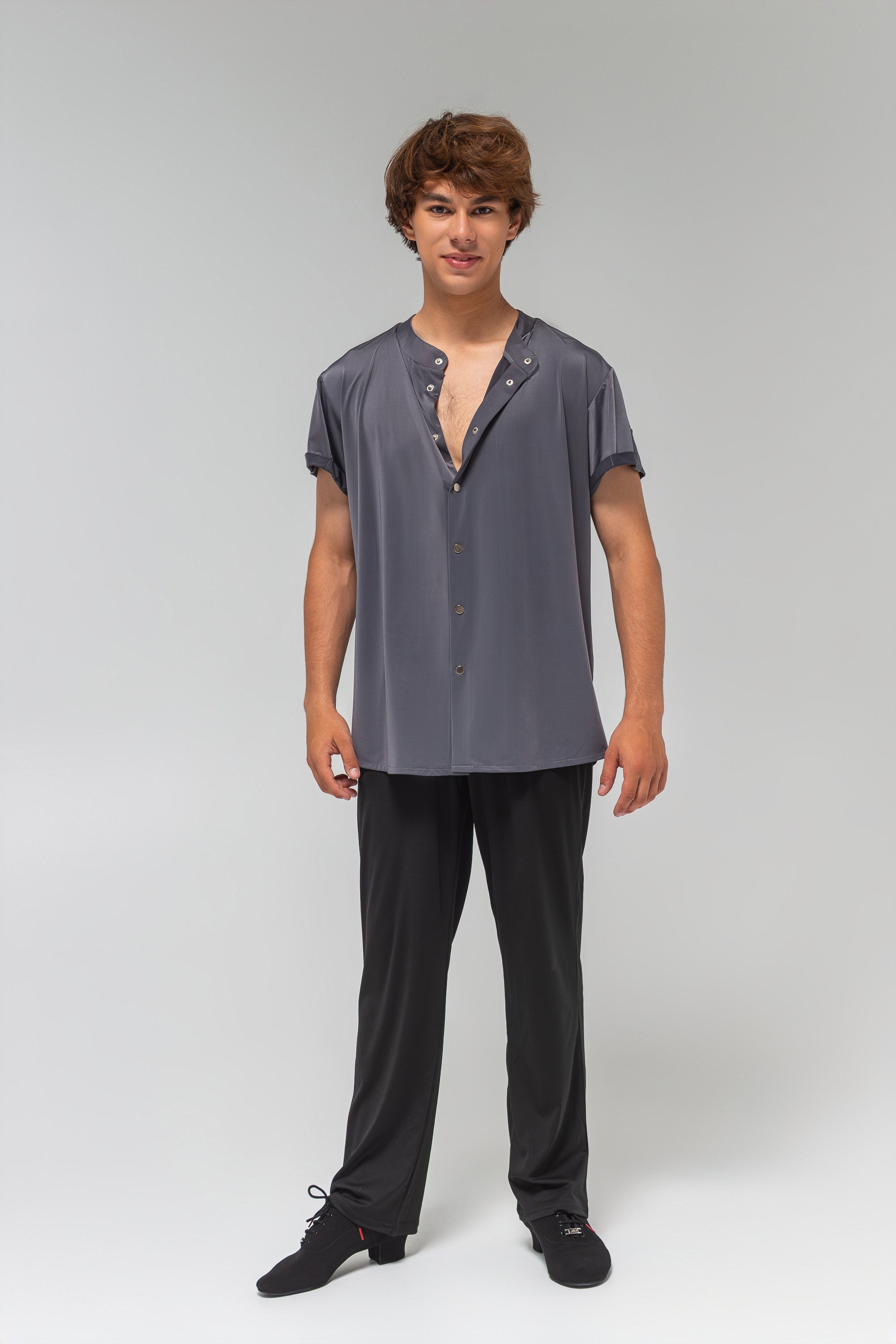 Men's Latin T-Shirt with Snap Buttons