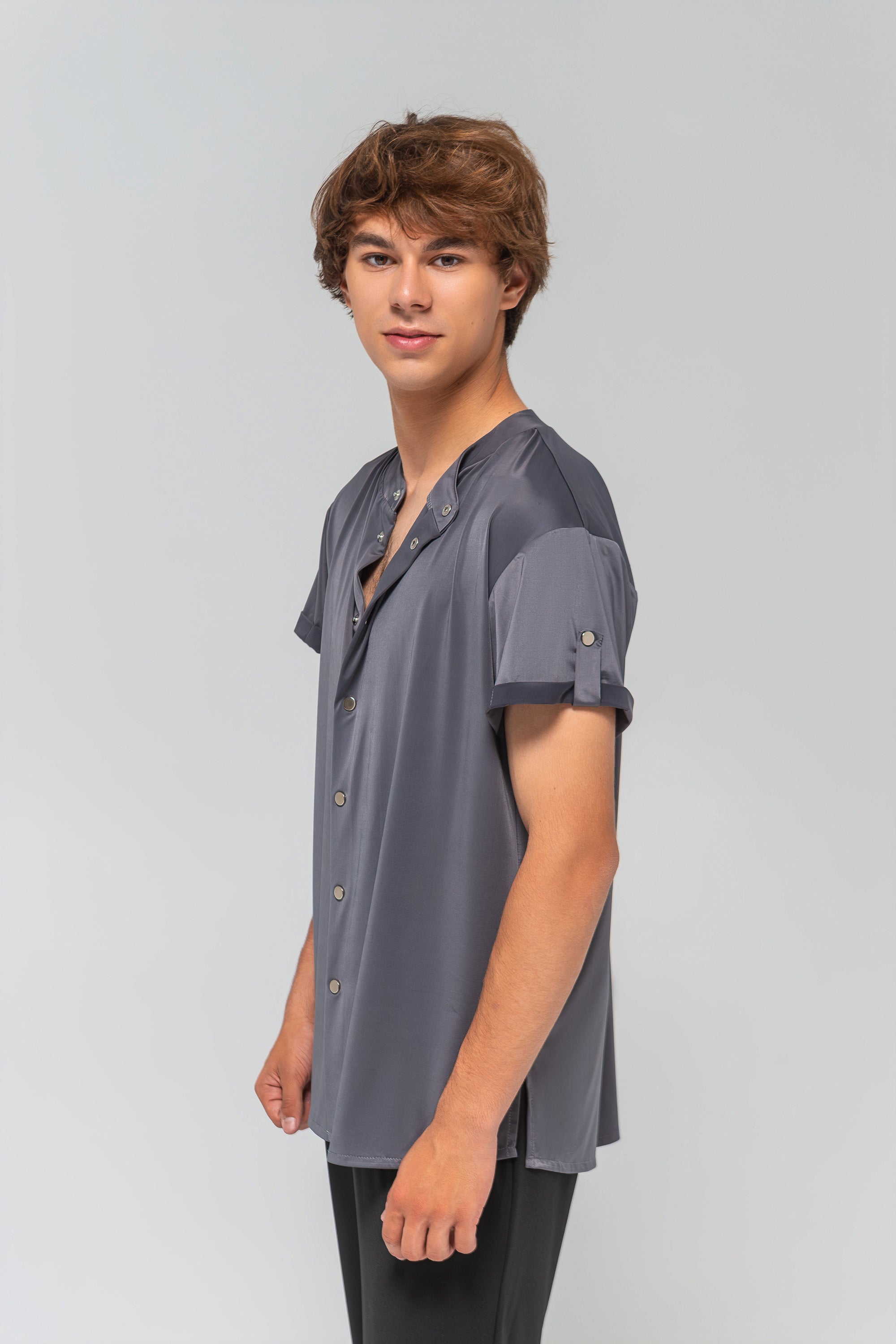 Men's Latin T-Shirt with Snap Buttons