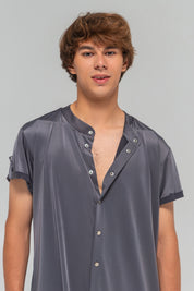 Men's Latin T-Shirt with Snap Buttons