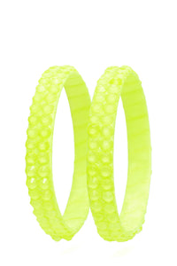 Double Row Neon Crystal Bracelet - Neon Red