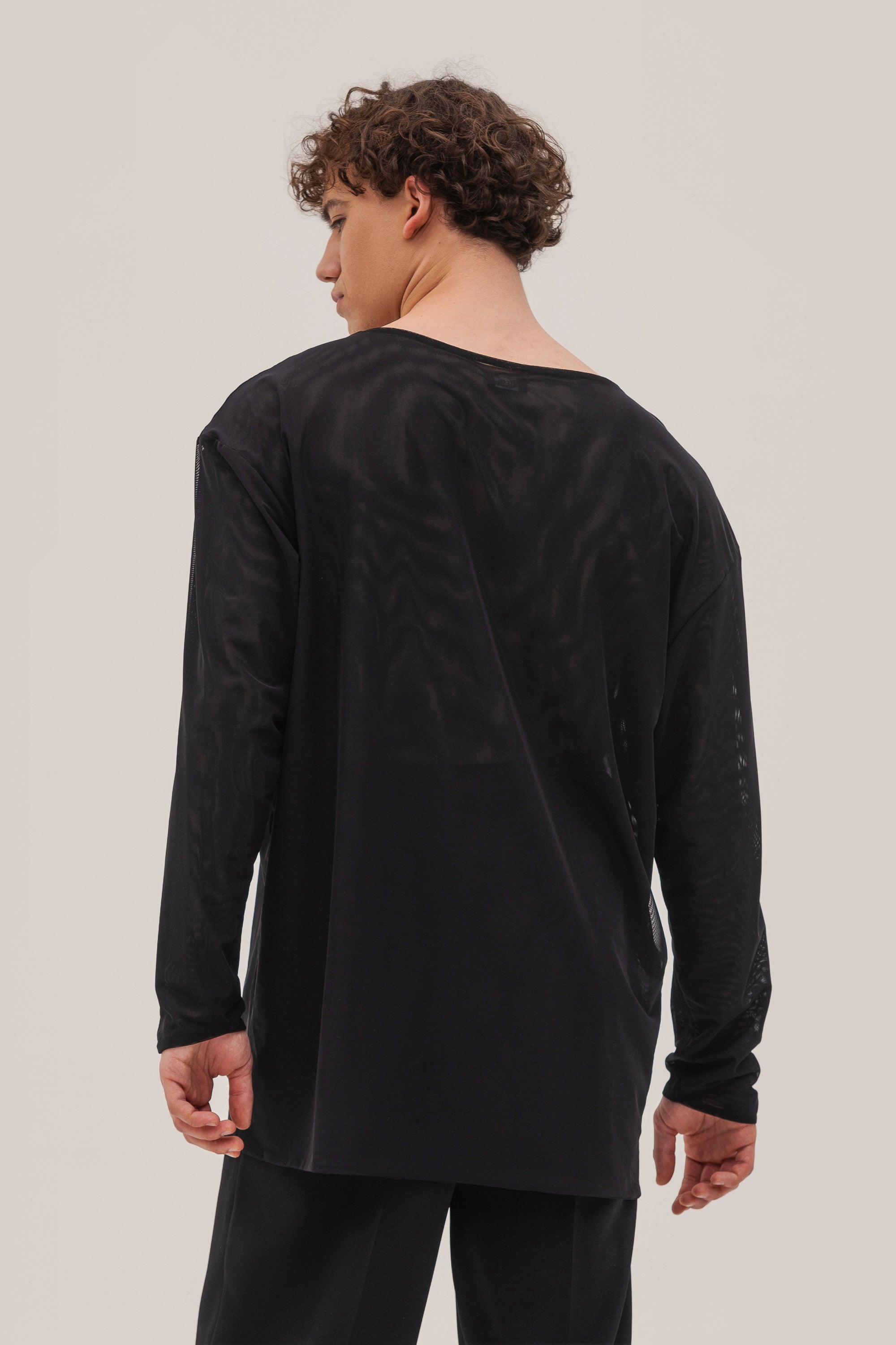 Double Mesh Long Sleeve Top