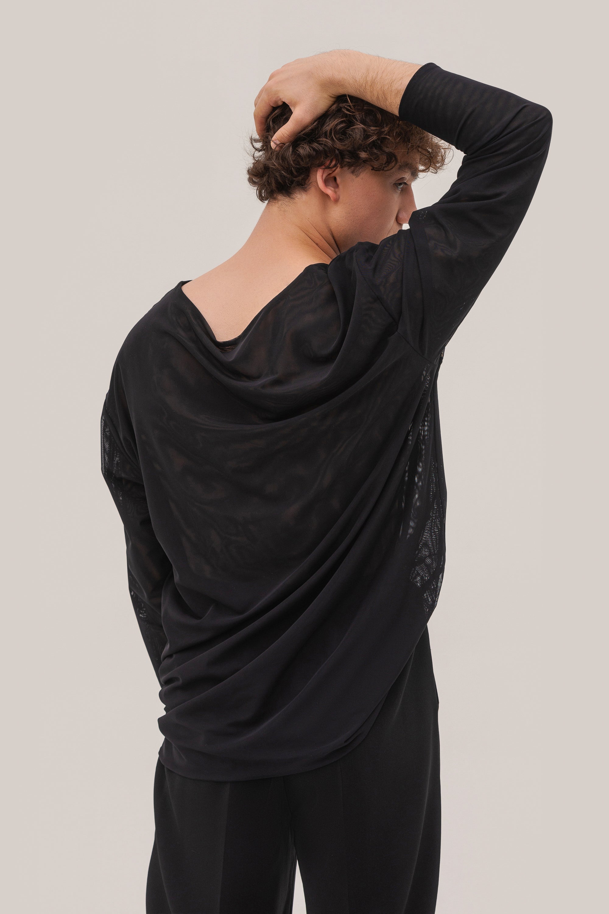 Double Mesh Long Sleeve Top