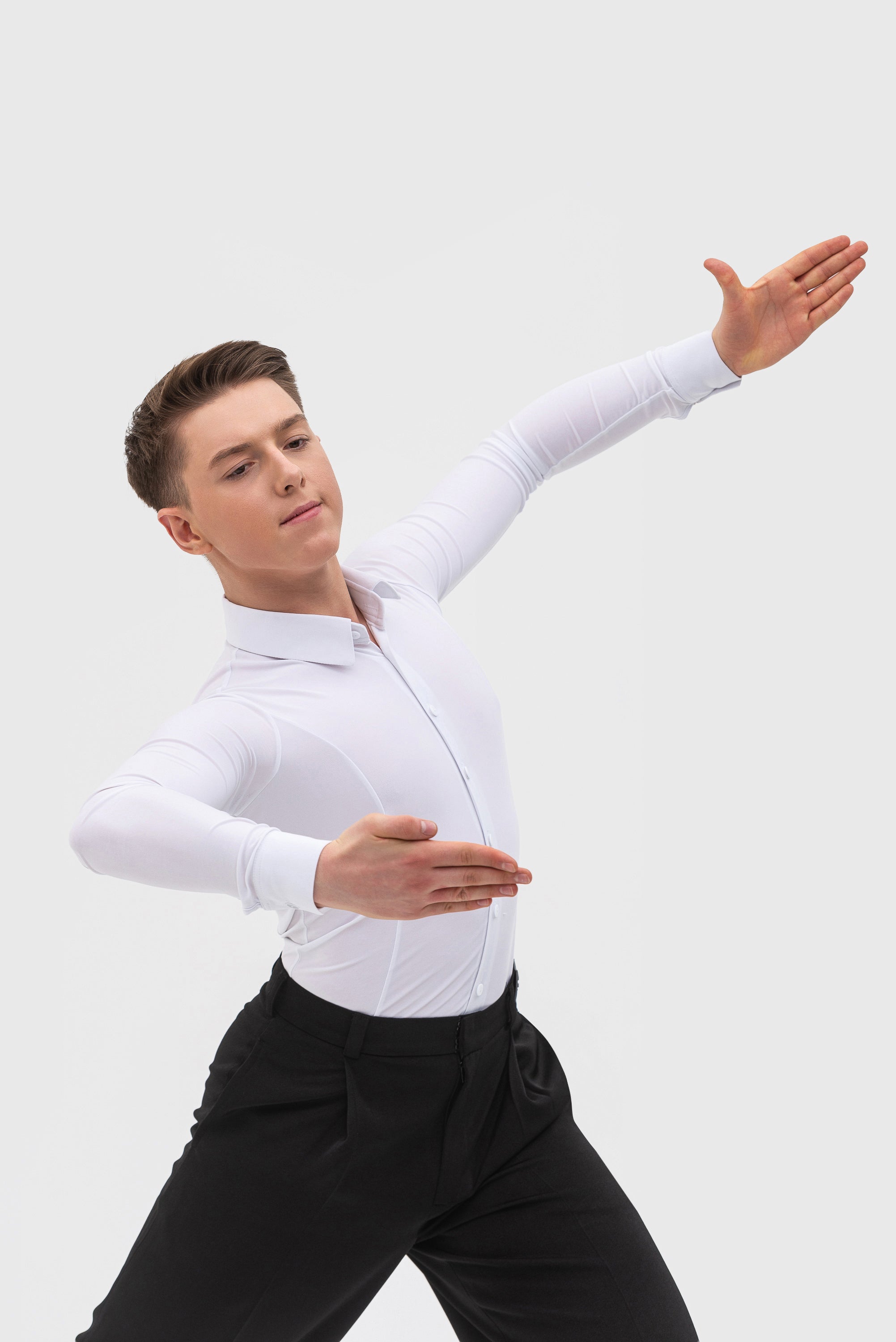 Men's Ballroom Dance Shirt with Collar by Stesh M Top 11 – TALENTO