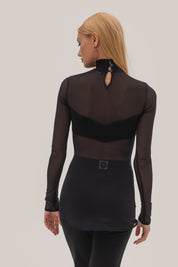 Sheer Turtleneck Top