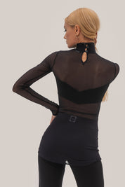 Sheer Turtleneck Top