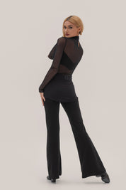 Sheer Turtleneck Top