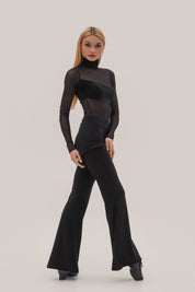 Sheer Turtleneck Top