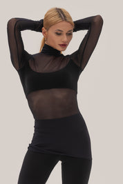 Sheer Turtleneck Top