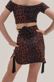 Girls Latin Skirt with Fringed Brush