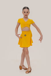 Girls Drawstring Ruched Crop Top