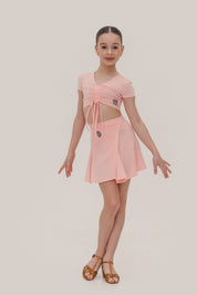 Girls Drawstring Ruched Crop Top