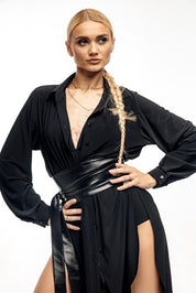 Obsidian Leather Belt