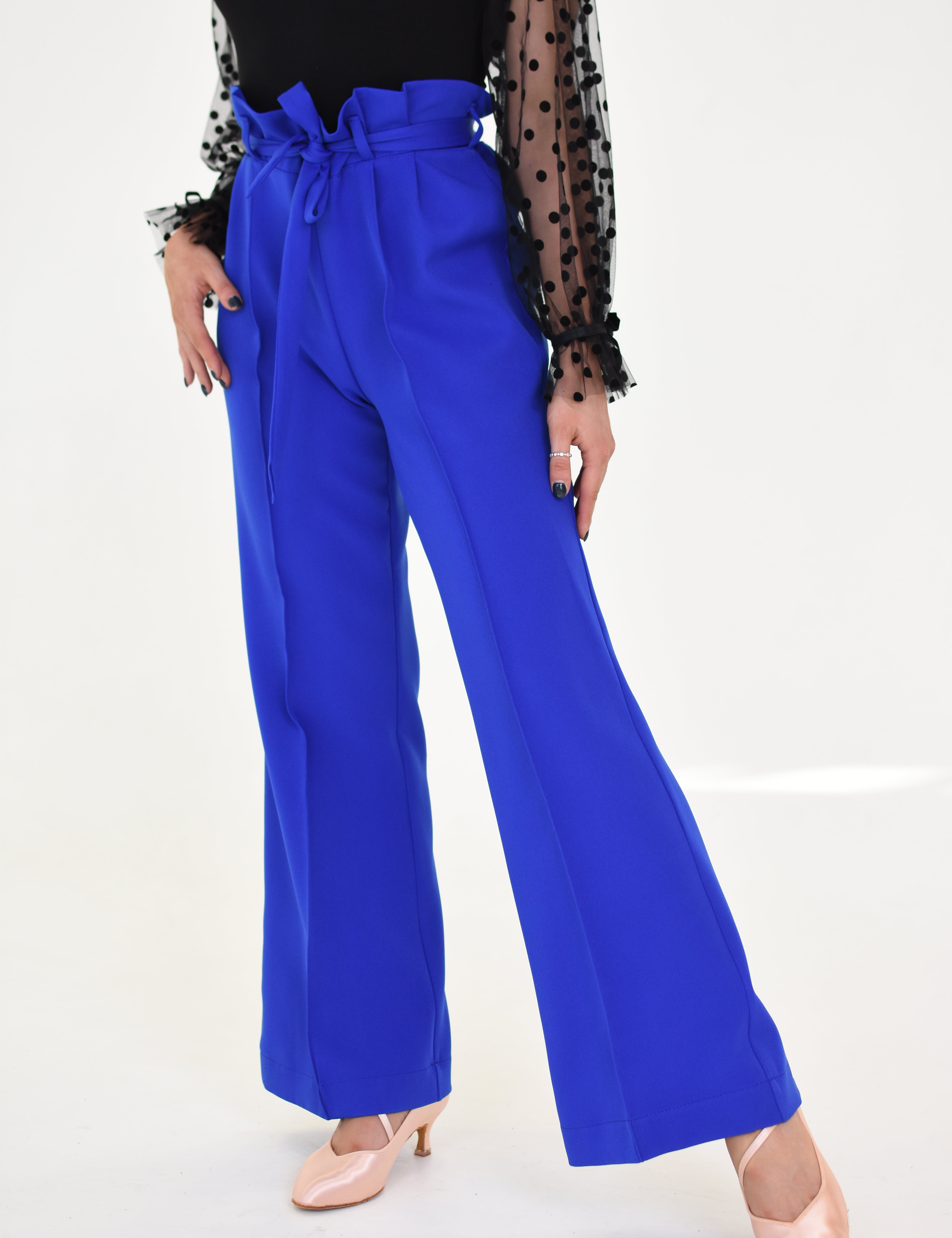 High-Waist Flare Trousers