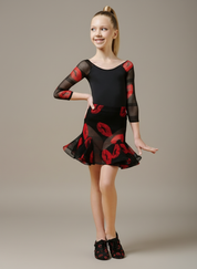 Danna Lips Long Raglan Sleeve Leotard