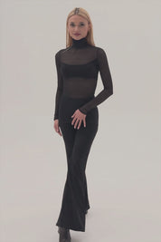 Sheer Turtleneck Top